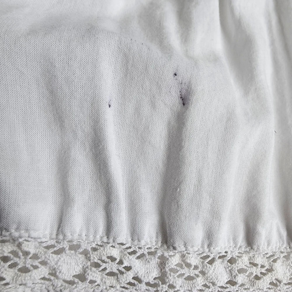 H&M Girls White Cotton Ruffled Summer Dress  Sundress Cap Sleeves Sz 6